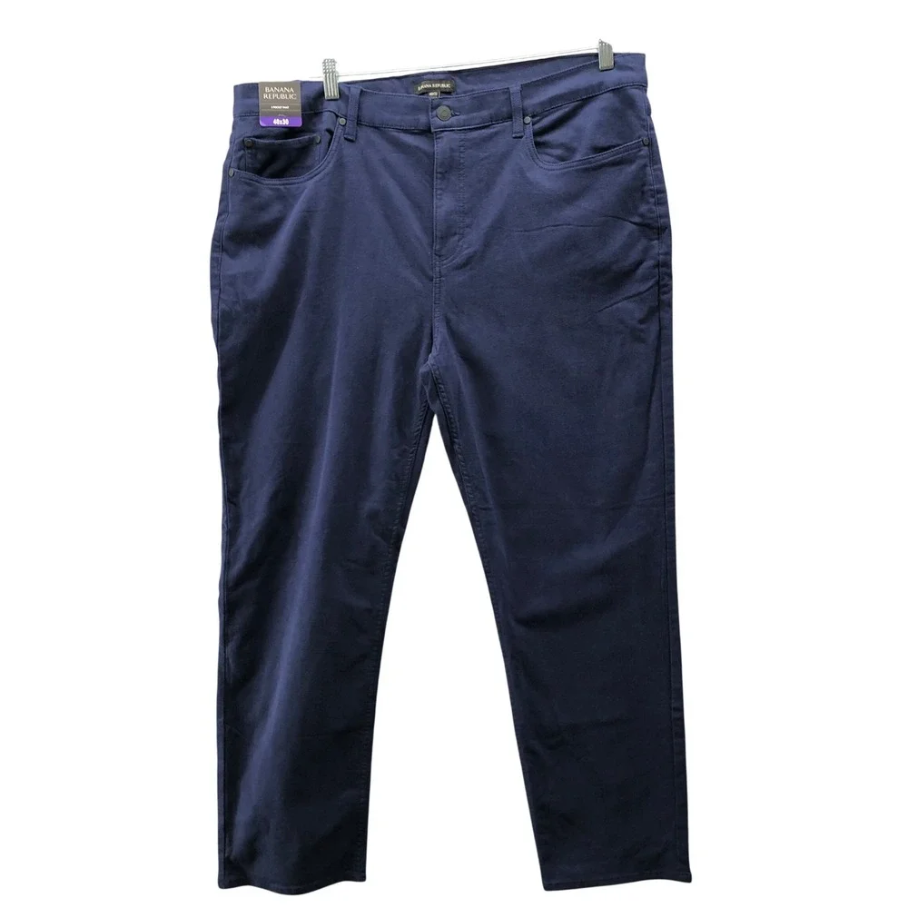 NWT Banana Republic 5 Pocket Pant‎ Mens 40x30 Slim Fit Stretch Maritime Blue